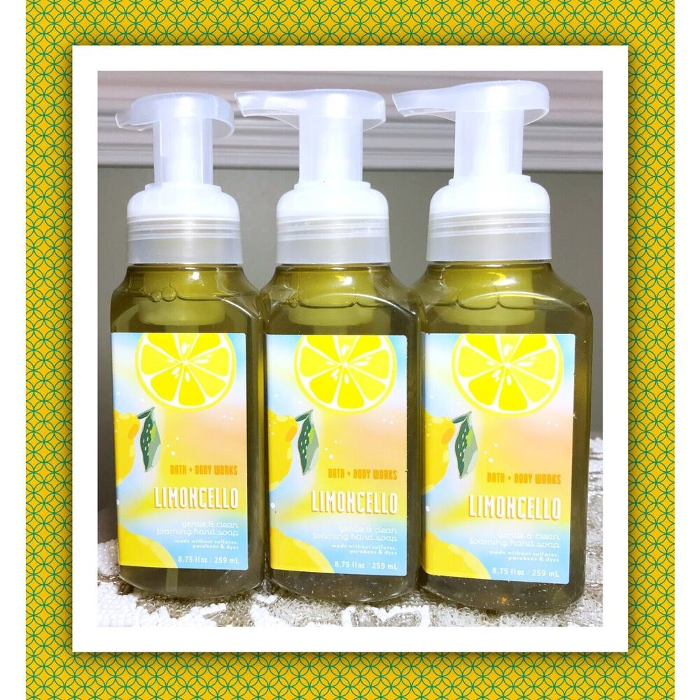 Bath & Body Works LIMONCELLO 8.75oz Gentle Clean Foaming Hand Soap x3 Lemon